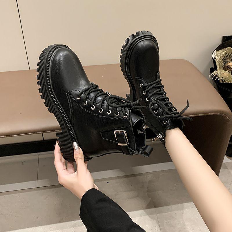 British Platform Short Boots Martin Boots Women's 2025 Autumn and Winter New Versatile Single Boots Children