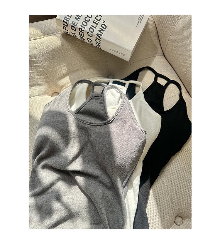 Sleeveless Top with Built-In Chest Pads & Straps, Women's 2026 Spring/Summer Hot Girl Style