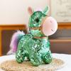 Cartoon Simulation Sequin Pony Plush Toy Zodiac Horse Doll Activity Sprinkler Ring Ornament