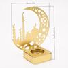 Moon Temple Ramadan Candlestick Eid Al-Fitr Luxury Style Eid Mubarak Candle Holder Gold Iron Metal Incense Burner
