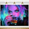 Colorful Neon Portrait Tapestry Unique Modern Wall Hanging Art for Living Room and Bedroom Decor Home Decoration Gift