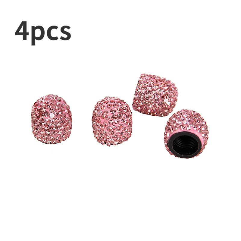 8Pcs  Bling Diamond Crystal Wheel Caps Rhinestone Universal Car Tire Valve Caps Diamond Shining Dustproof Caps Car Accessories