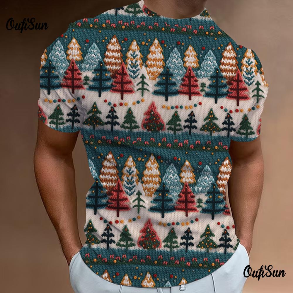 

Футболка с принтом рождественской елки, мужская, повседневная, с коротким рукавом, топ, рождественские футболки, одежда унисекс, футболки оверсайз для мужчин S