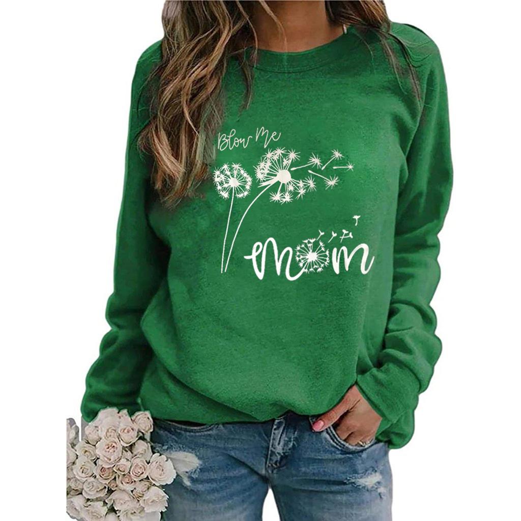 Women Casual Printing Long Sleeve Sweatshirt Pullover Shirts Top Blouse