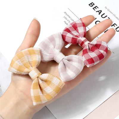1/2PCS Fashion Plaid Bow Hair Clips Sweet Pink Hairpins for Girls Kids Cute Bowknot Headwear High Quality Hair Accessories Gifts