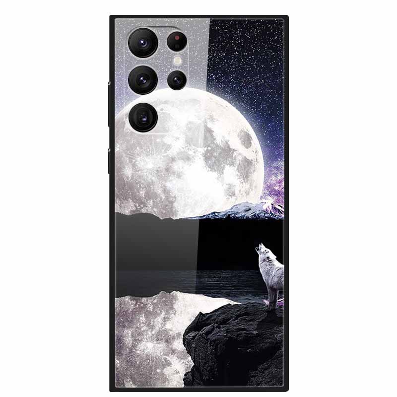 Gehärtetes Glas Cover Für Samsung S23 Ultra 5G Hülle S 23 Luxus Hartes Funda für Samsung Galaxy S23 Plus Ultra 5G Bemaltes Coque S23