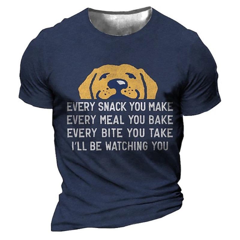 Men's 3D Printed T-Shirt Alphabet Pattern Printing Short Sleeve O-Neck Pullover Casual Top