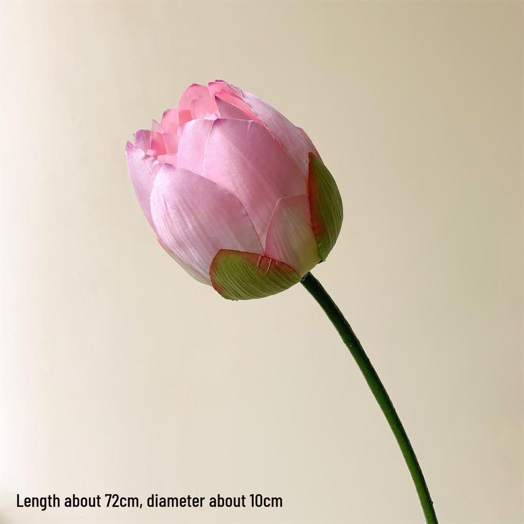 Realistic Lotus & Leaf with Stem Props - Artificial Water Lily Arrangement for Living Room Decoration