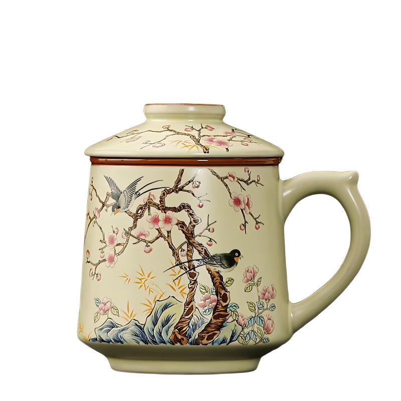 Керамическая кружка-заварник для чая печи Жу