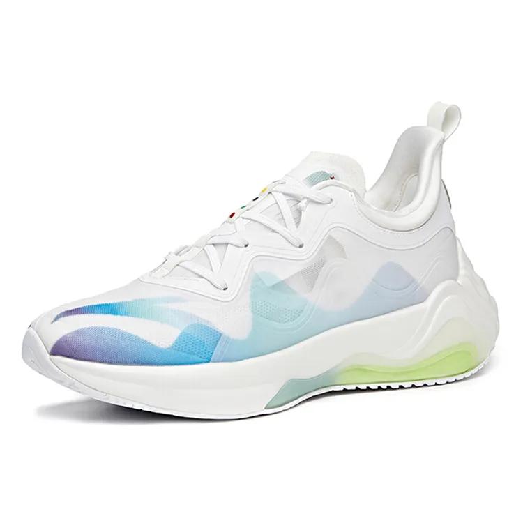 Anta Sports Cushioning Breathable Abrasion Resistant Coverage Slip Resistant Low top Running Shoes Men's White Green (Unisex) Running Shoes