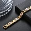 Hot Selling 4-in-1 Diamond Studded Stainless Steel Magnetic Therapy Bracelet, Detachable Anti Fatigue Biological Health Magnetic Bracelet