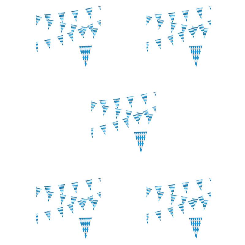 ABWR-5Pcs 10M Bavarian Garland Decoration Oktoberfest Decor Bavaria Oktoberfest Pennant Bavarian Banner Bavaria Photo Prop