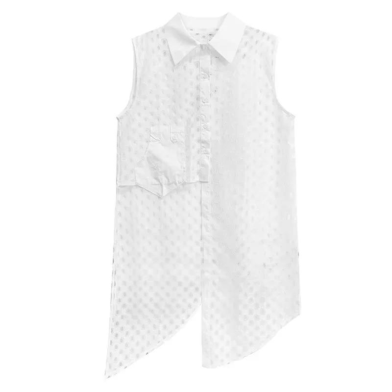 

Платье XITAO в сеточку в стиле пэчворк с нестандартными карманами WLD20213 One Size