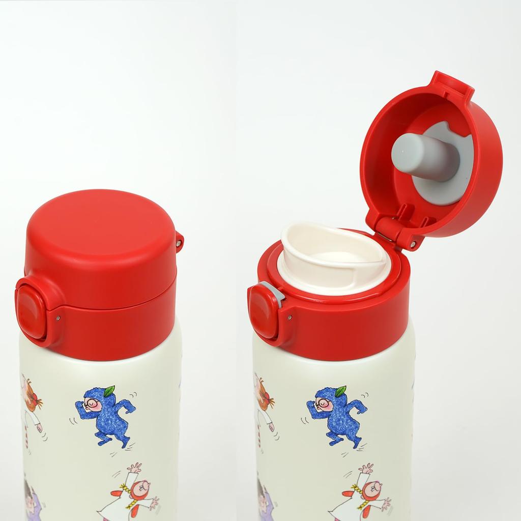 Greeting Life Stainless Steel Coco Friends Coco-chan Bottle, Slim, One-Push, 350ml, White, RYL-1046,