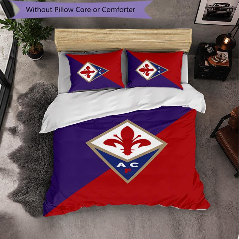Fiorentina FC Themed Bedding 3Pcs Duvet Cover Set Decorative Bed Linen For Teen Room Home Decoration