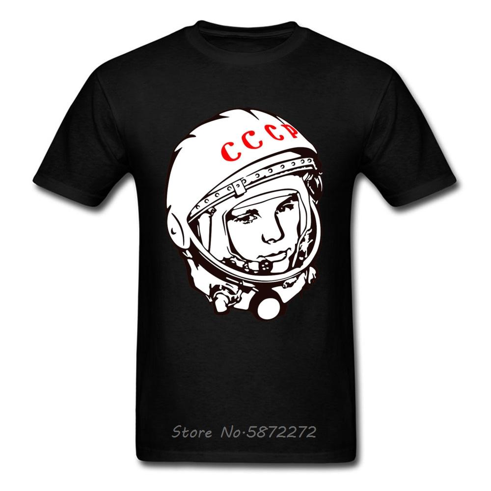 USSR CCCP Russian Soviet Tshirt Cosmonaut Yuri Gagarin Men Tees Brand Casual Tops Tees Funny Novelty T-Shirt Cotton Clothing ... S разноцветный