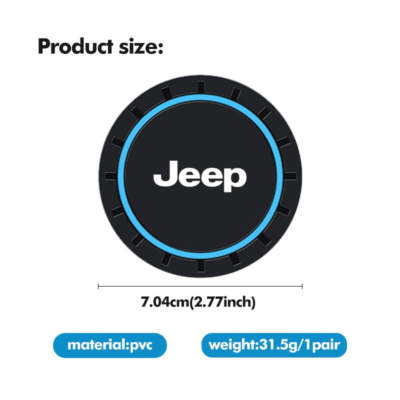 Car Silicone Coaster Anti-Slip Car Water Cup Mat Auto Accessories For Jeep Grand Cherokee Wrangler JK Renegade Gladiator Compass AKO1