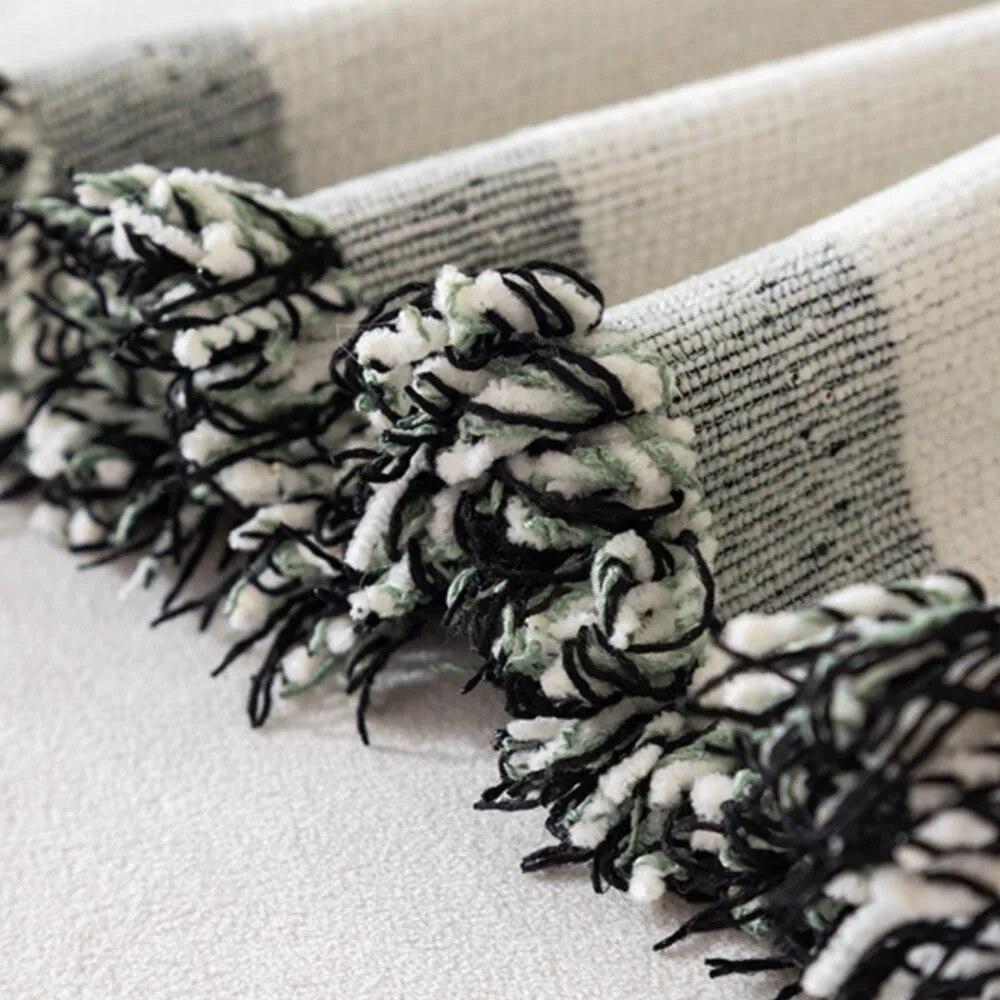 Cartoon Printed Tassel Sofa Cover Single Full Four Season Throw Blanket Dust Anti-cat Scratch Protection Cover Sofa Blanket Mat