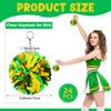 24Pcs Cheer Pom Pom Keychain Cheering Keyring Charm Foil Keychain Cheerleader Gift Plastic Pom Cheer Camp Gift
