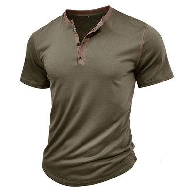 Men's Slim Fit Short Sleeve Vintage Henley Shirts Casual Basic Tops Summer Button Sports T-Shirts Athletic Workout Moisture Wicking Tee Shirt for Male