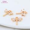 6PCS 15MM 14.5MM 18K Gold Plated Pendant Dragonfly For Necklace Accessories DIY Charm For Jewelry Making Supplies