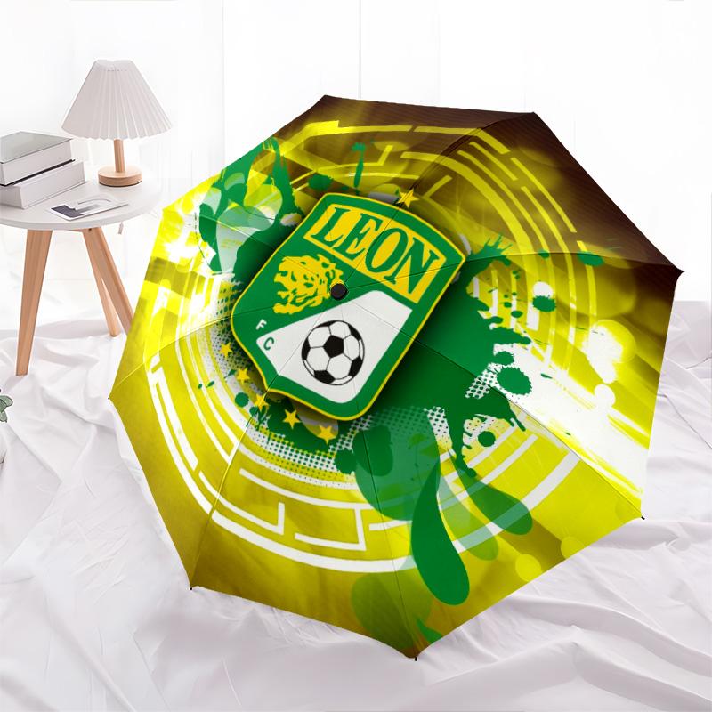 

Club León pattern, automatic folding umbrella, portable and foldable design, 8 ribs, a Christmas or birthday gift.
