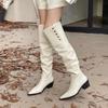 2025 New Over-the-knee Boots Women's Niche Design Two-wear Stacking Boots High Knight Boots Thick Heel Western Cowboy Boots