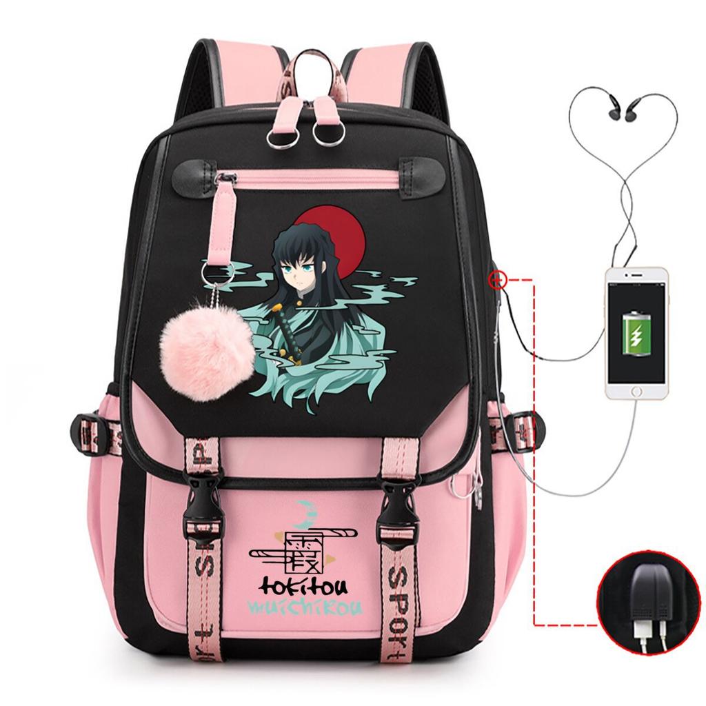 Anime Peripheral Backpack College Wind Junior High School Student High School Student with USB Multifunctional Student School Bag