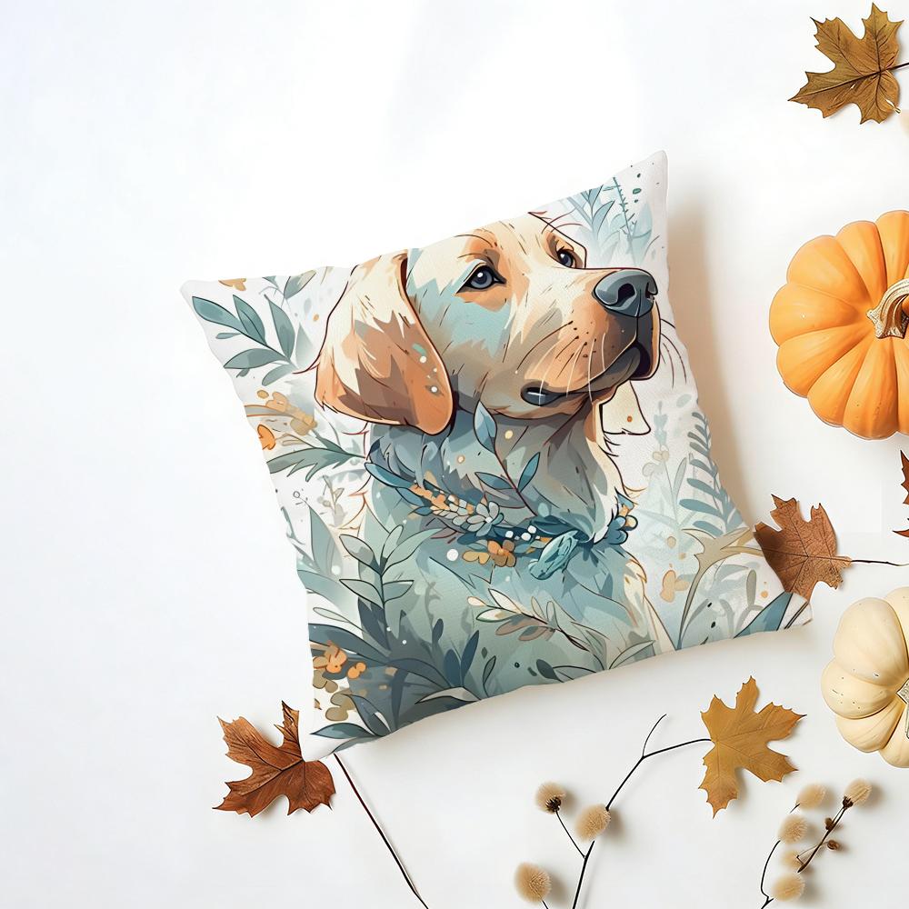 GGolden Retriever Cushion Cover Washable Linen Pillowcase Soft  for Daily Sofa Bed Home Room Decor