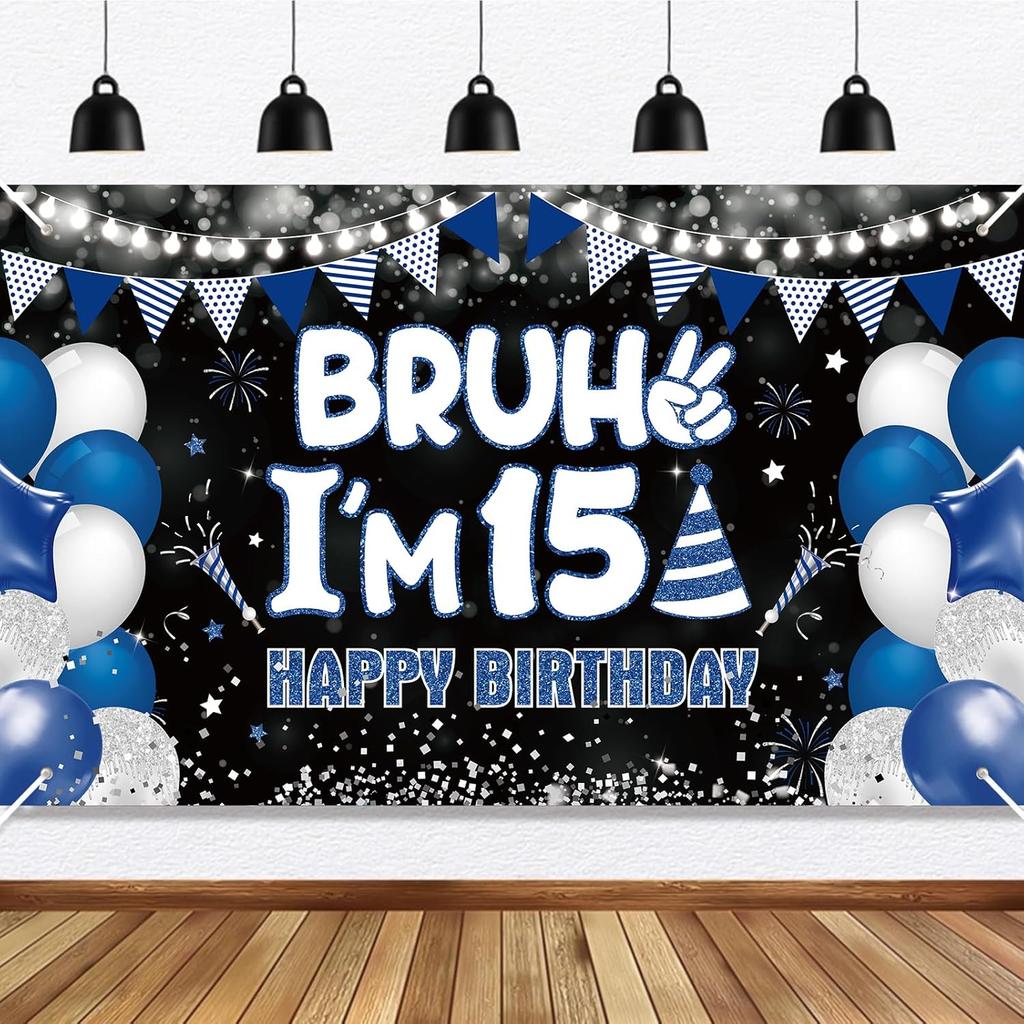13th Birthday Party Decorations Banner for Boys Bruh I'm 13 Backdrop Funny Teenage Bday Banner Teen Boy 13th Birthday Decor 5.9x3.6ft Happy 13 Years