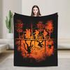 Warm Blanket Picnic Stranger Alphabet Lights Throw Blanket  Flannel Bedspread For Home Decor Comfortable Sofa Bed Cover