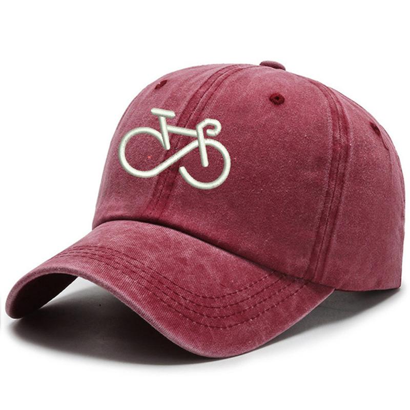 Washed Cotton Embroidered Bicycle Baseball Cap Men's Snapback Hats For Women Gorras Bone Outdoor Sports Dad Hat