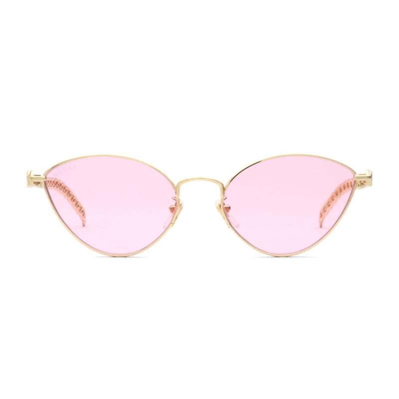 GUCCI Heart Pendant Cat's Eye Sunglasses Pink