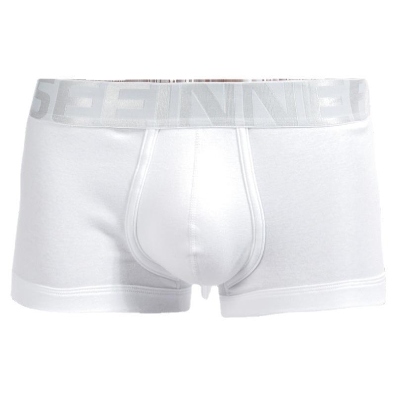 Men's Low-Rise Combed Cotton Ribbed Boxer Briefs with U-Shaped Pouch - Sexy & Comfortable