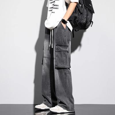 Spring and Autumn Men's Loose Straight Jeans