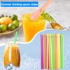 50-1000Pcs Beverage Spoon Straws Milkshake Smoothie Spoon Strawberry Drinking Straw For Party Bar Birthday Supplies Wholesale