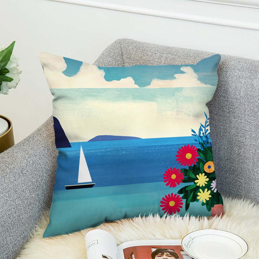 H-Henry Art Pillow Case For Car Sofa Decorative Home Double-sided Print Plush Square Throw Pillow Cushion Cover