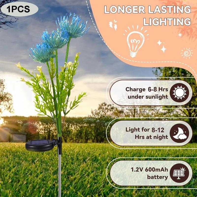 מנורת קרקע LED זוהרת פרח קטן מופעלת סולארית מנורה חיצונית עמידה למים לדשא פטיו אווירה מנורות פרחים סימולציה