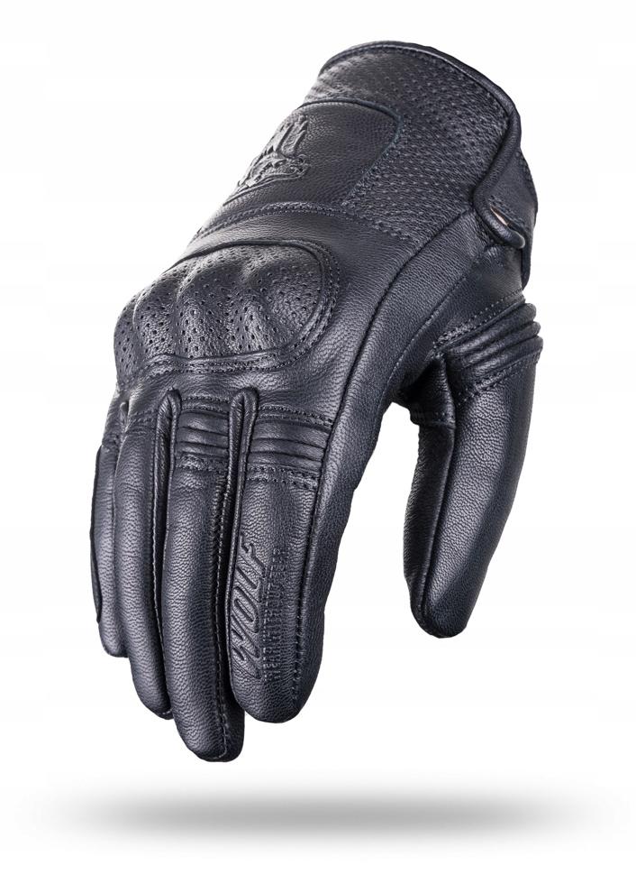 Wolf Lekkie Mocne Rękawice Motocyklowe Ze Skóry Black L