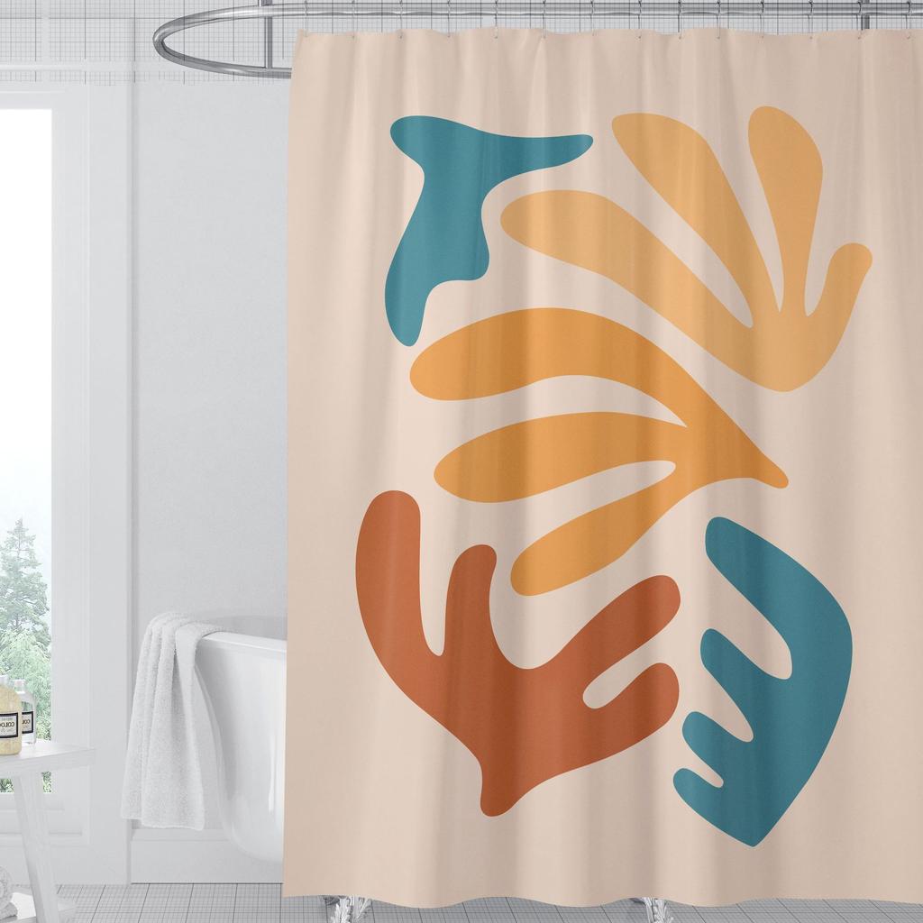 JINRUN Badezimmer verdickter wasserdichter Vorhang, schimmelfester Duschvorhang, Duschtrennwand-Vorhang, Duschvorhang, Badezimmer-Vorhang, kostenlose Perforation