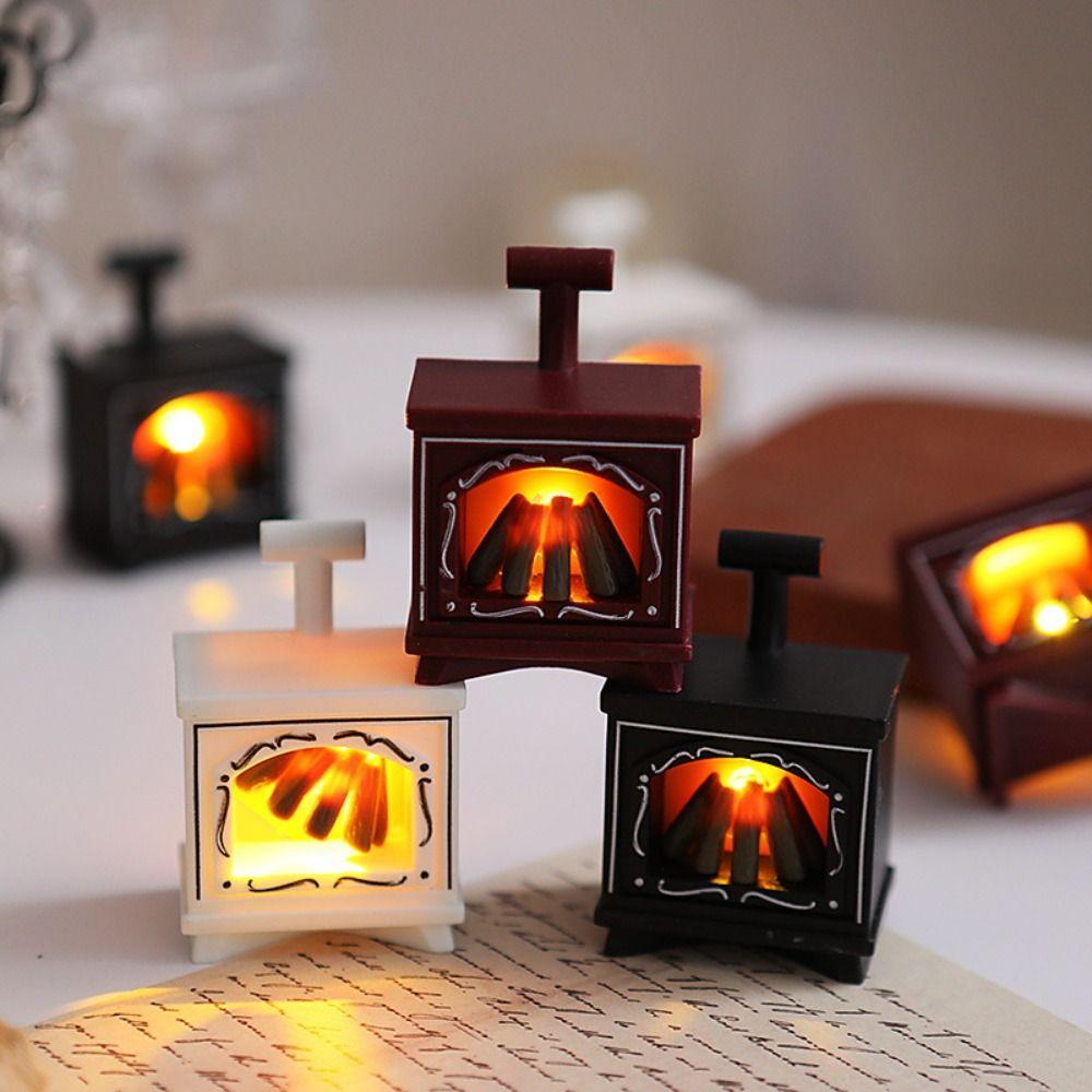 Creative LED Fireplace Model Retro Electronic Candle Light Mini LED Fireplace Lamp  Party Supplies