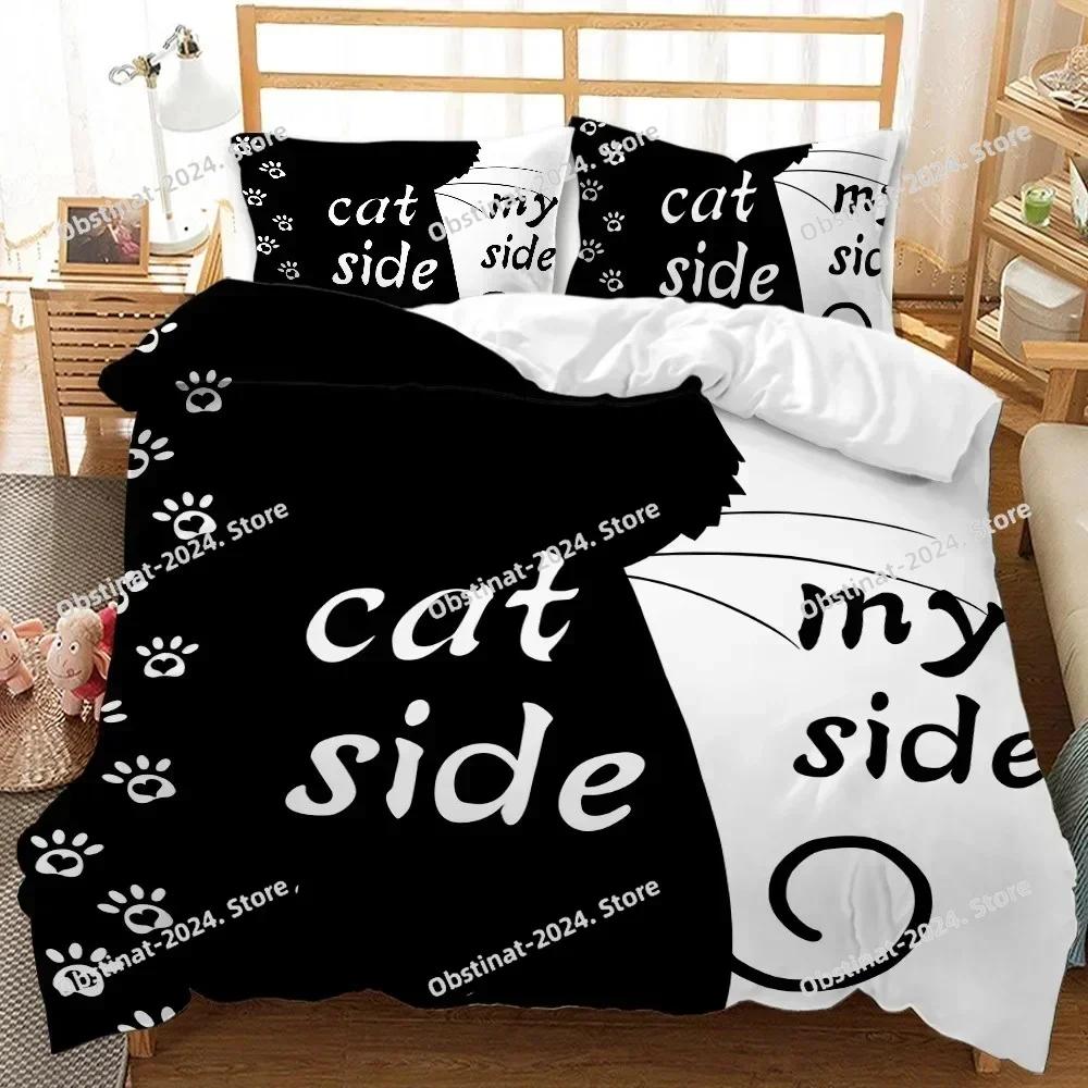Black and White Duvet Cover Couple Twin Bedding Set Her Side and His Side Full Queen King Polyester Qulit Cover Full Queen King