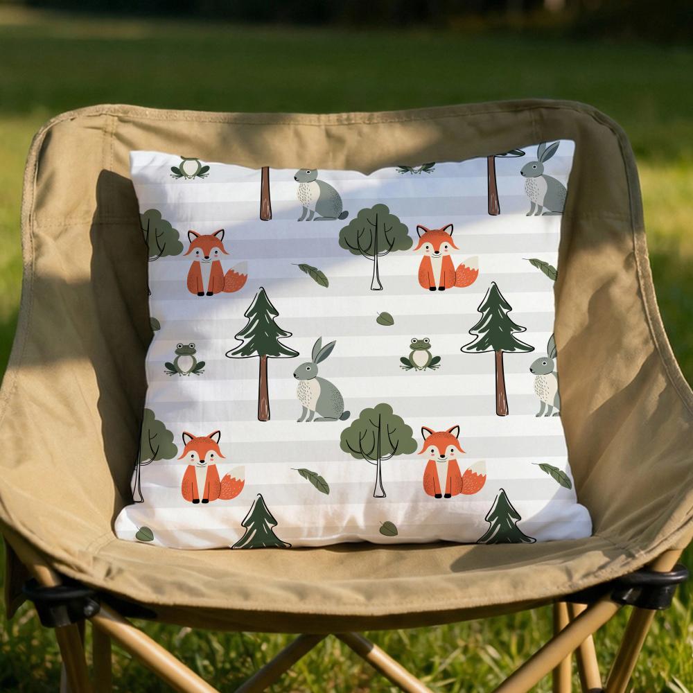 Forest Animals Printed Cushion Cover Soft Reversible  Durable Pillow Cover  MultiScene Use for Home  Car Daily Comfort