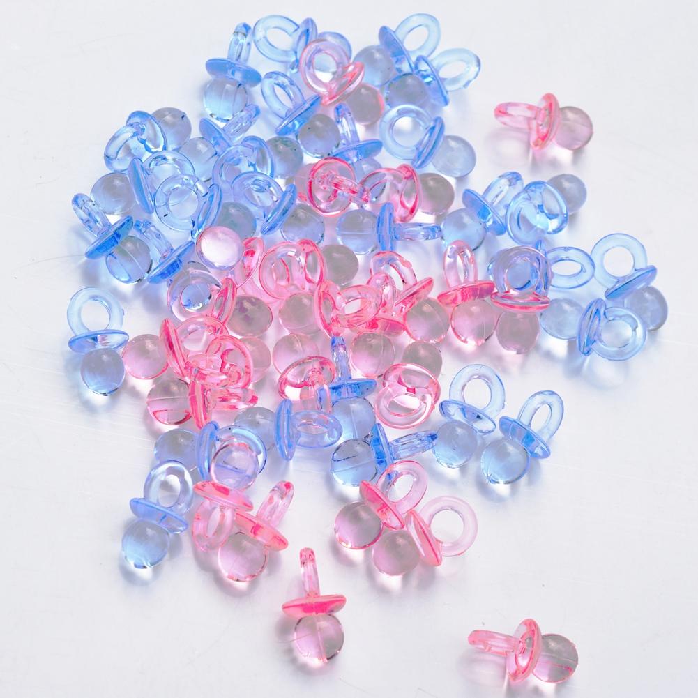 100pcs Mini Acrylic Pacifiers Baby Shower Toy Kids Girl Boy Birthday Party Game Decor