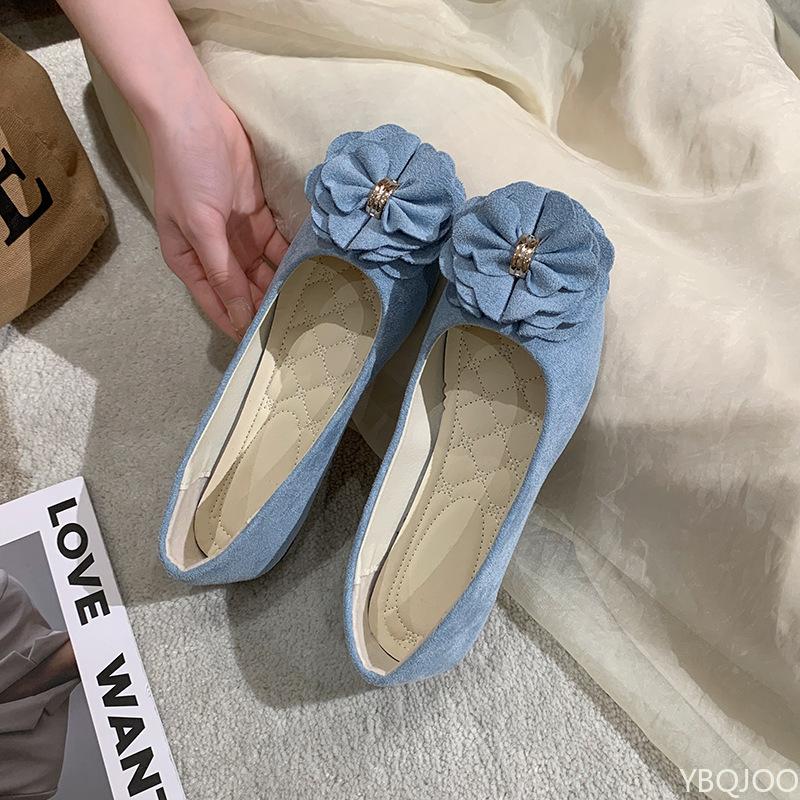 Fashion New square toe black flat shoes with shallow mouth simple comfortable design daily wear is not tiring single shoe