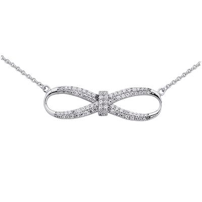 [P2231] - Silver Necklace 'Infini' Silver-white (rhodium-plated) - 35x10 Mm