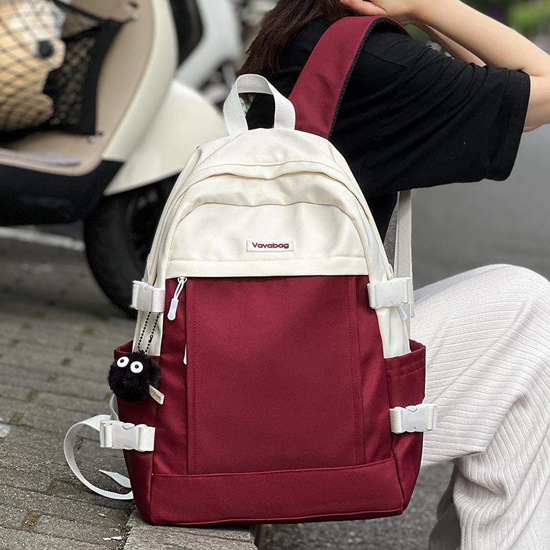 School bag girls primary school students burgundy school backpack middle school students high quality fashion junior high school backpack