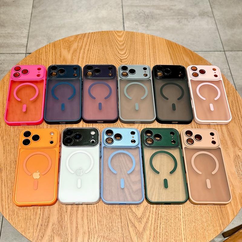 New Orange 17 pro max Phone Case for iPhone 17 AIR 17 PRO Max Magnetic Translucent Matte Camera Glass Film Protect Magsafe Cover