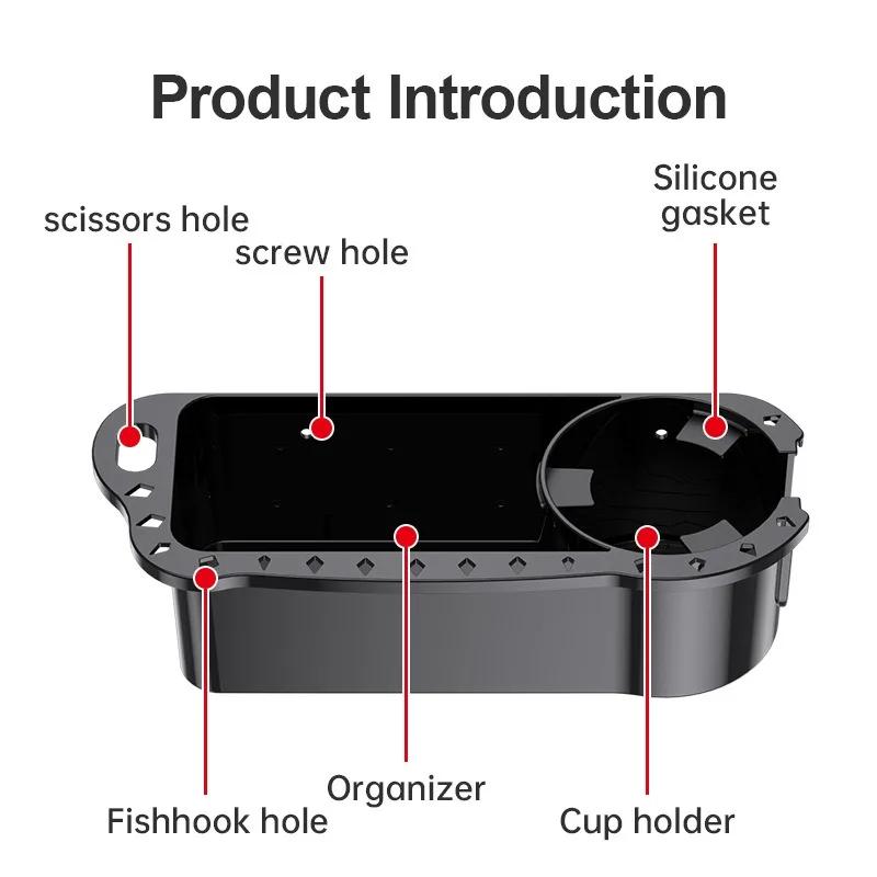 Boat Water Bottle Holder Bottle Organizer Boat Cup Holder with Rubber Tab Marine Tools Storage Tray Large Capacity Cup Holder