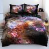 Luxury Galaxy Dark Blue Bedding Set Twin Full Queen King Size Duvet/Quilt Cover Set Shining Stars Starry Sky Comforter Cover